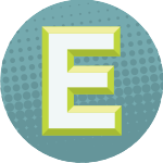 embossed E